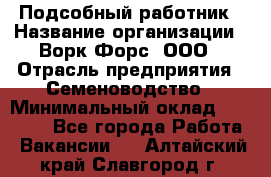 Подсобный работник › Название организации ­ Ворк Форс, ООО › Отрасль предприятия ­ Семеноводство › Минимальный оклад ­ 30 000 - Все города Работа » Вакансии   . Алтайский край,Славгород г.